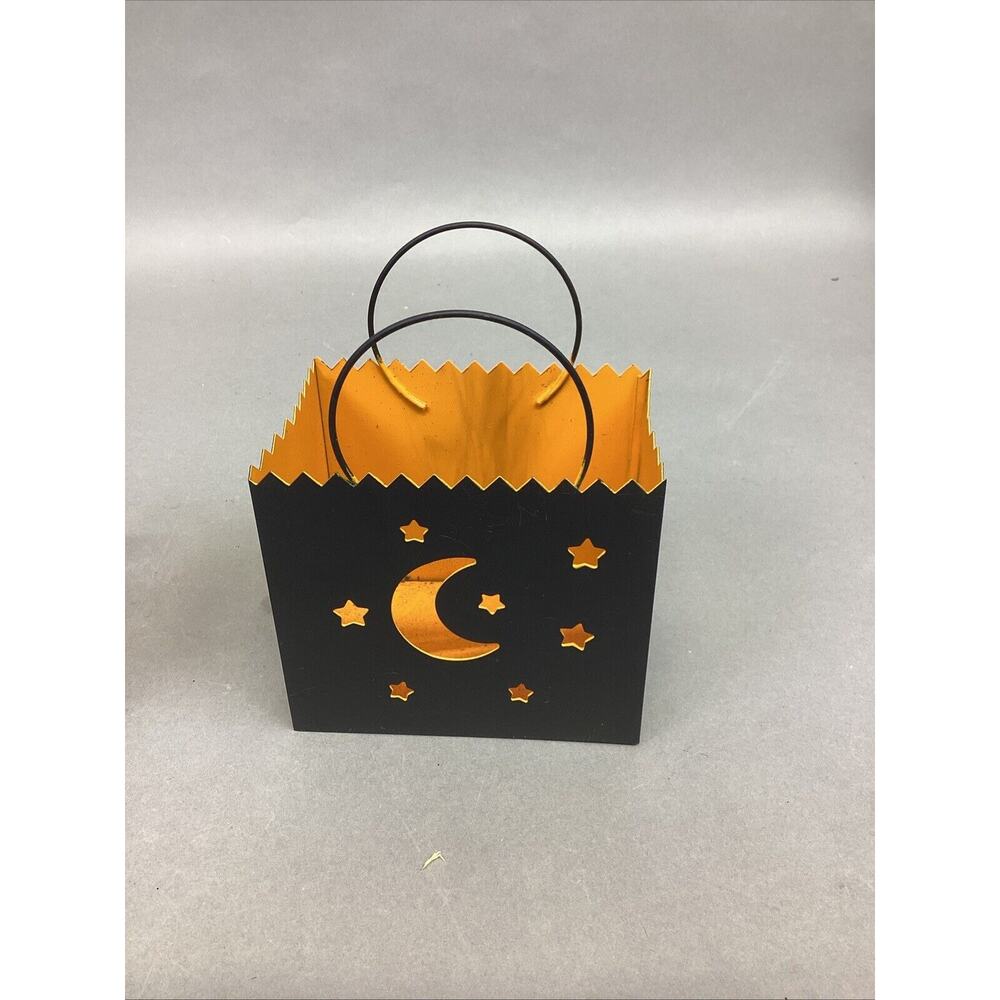 Set Of 6 Halloween Luminaries Lanterns & 3 Orange Candle Holders - Picture 8 of 11
